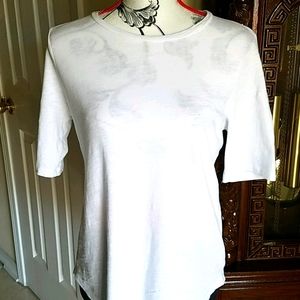 Eileen Fisher, 0129, White Tee, Sz PS/PP